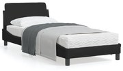 vidaXL Estrutura cama c/ cabeceira sem colchão tecido 90x190 cm preto