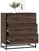 vidaXL Aparador 68x35x76 cm deriv. de madeira/metal carvalho castanho