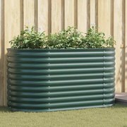 Canteiro de Jardim Verde vidaXL 160x80x81 cm em Aço Galvanizado