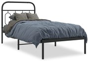 Estrutura de cama com cabeceira 90x190 cm metal preto