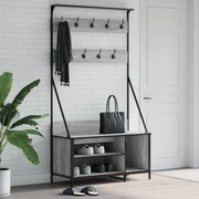 vidaXL Bengaleiro com arrumação calçado 100x41x184 cm cinza sonoma