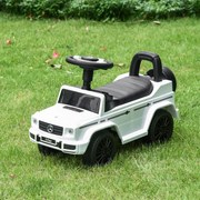 Carro Andador para Bebés com Licença Mercedes G350 com Compartimento de Arrumação e Volante Carga 25 kg 62,5x28,5x45 cm Branco