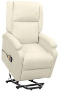 vidaXL Poltrona de massagens tecido cor creme