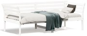 Sofá-cama 90x190 cm madeira de pinho maciça branco