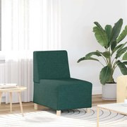 vidaXL Poltrona sem braços 55 cm tecido verde-escuro