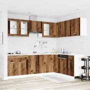 vidaXL 11 pcs armário de cozinha conjunto deriv. madeira madeira velha