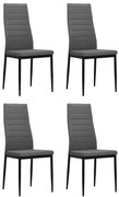 vidaXL Cadeiras de jantar 4 pcs tecido cinzento-claro