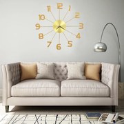 vidaXL Relógio de parede metal 50 cm dourado