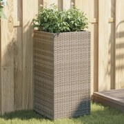 vidaXL Vaso/floreira de jardim 2 pcs 40x40x80 cm vime PE cinzento