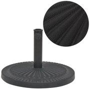 vidaXL Base para guarda-sol em resina redondo preto 29 kg
