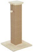 PawHut Poste Arranhador para Gatos Altura 81 cm Arranhador para Gatos com Poste de Sisal e Bola Suspensa 41x41x81 cm Bege | Aosom Portugal