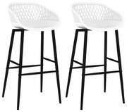 vidaXL Cadeiras de bar 2 pcs branco