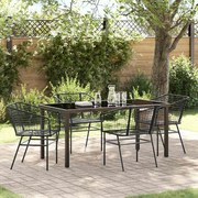 vidaXL Conjunto de Jantar para Jardim 5 pcs Preto vime PE
