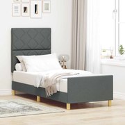 Estrutura de Cama vidaXL Cinza Escuro 80x200 cm Tecido