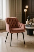 Cadeira Salle Veludo - Rosa