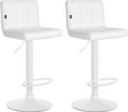 Conjunto de 2 bancos de bar Feni em couro sintético branco