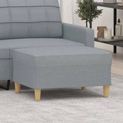 vidaXL Apoio de pés 70x55x41 cm tecido cinzento-claro