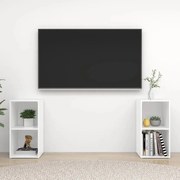 Móveis de TV 2 pcs 72x35x36,5 cm contraplacado branco brilhante