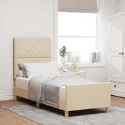 Cama vidaXL Creme 80x200 cm Tecido