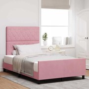 Cama vidaXL Rosa 120x190 cm Veludo