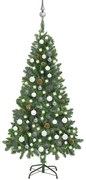 vidaXL Árvore Natal artificial pré-iluminada c/ bolas e pinhas 150 cm