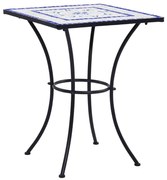 Mesa bistrô em mosaico 60 cm cerâmica azul e branco