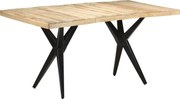 vidaXL Mesa de jantar 160x80x76 cm madeira de mangueira áspera
