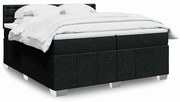 vidaXL Cama com molas/colchão 200x200 cm tecido preto