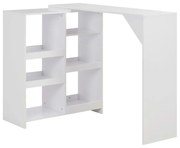 vidaXL Mesa de bar com prateleira movível branco 138x39x110 cm
