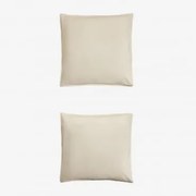 Conjunto De 2 Fronhas De Linho 160g/m² Sorana Beige Semoline & 60 X 60 Cm - Sklum