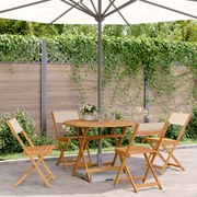 vidaXL 5 pcs conj. jantar p/ jardim tecido/madeira maciça bege