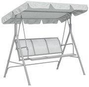 Outsunny Baloiço Jardim 3 Lugares Toldo Ajustável Encosto Confortável Estrutura Resistente Metal 171x108x154 cm Cinza | Aosom Portugal