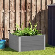 vidaXL Canteiro elevado para jardim WPC 100x100x54 cm cinzento