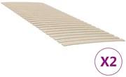 vidaXL Substituição de ripas de cama com 48 ripas, 2 peças, 80x200 cm