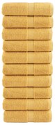 vidaXL Toalhas de bidé premium SOLUND 10 pcs 30x50 cm 600 gsm dourado