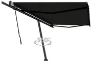 Toldo retrátil manual independente 500x350 cm antracite