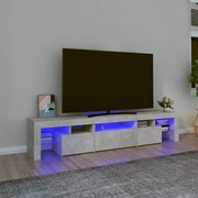 Móvel de TV com luzes LED 200x36,5x40 cm cinzento cimento