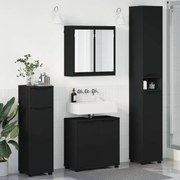 vidaXL Conjunto de Móveis para Banheiro 4 pcs Preto Madeira processada