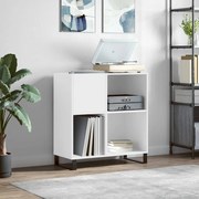 vidaXL Armário para discos 84,5x38x89 cm derivados de madeira branco