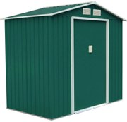 Galpão de armazenamento para jardim externo de 7' x 4', casa de ferramentas com porta deslizante - cinza