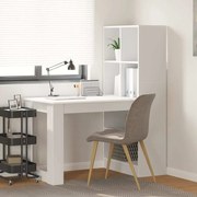vidaXL Mesa com prateleira com armazenamento Branco 122 x 67 x 145 cm