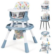 Cadeira alta conversível 16 em 1 para bebês com bandeja removível e cinto de 5 pontos - rosa