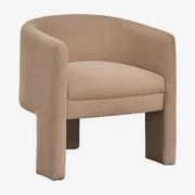 Cadeira De Jantar Com Braços Estofada Irati Bouclé Castanho Trigo - Sklum