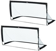 HOMCOM Balizas de Futebol Dobráveis para Crianças e Adultos com Saco de Transporte para Exterior Treino 183x90x90 cm Preto | Aosom Portugal