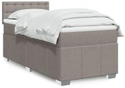 vidaXL Cama com molas/colchão 80x200 cm tecido castanho-acinzentado