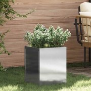 vidaXL Vaso de Jardim Prata 50 x 32 x 40 cm Aço inoxidável
