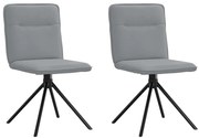 vidaXL Cadeiras de jantar 2 pcs tecido cinzento-claro