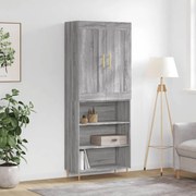 vidaXL Armário alto 69,5x34x180 cm derivados de madeira sonoma cinza
