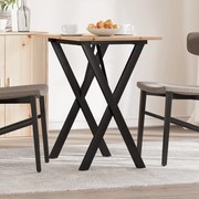 vidaXL Mesa de jantar estrutura em X 80x50x75 cm pinho e aço