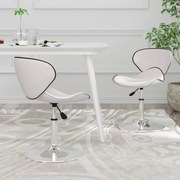 vidaXL Cadeiras de jantar 2 pcs couro artificial branco